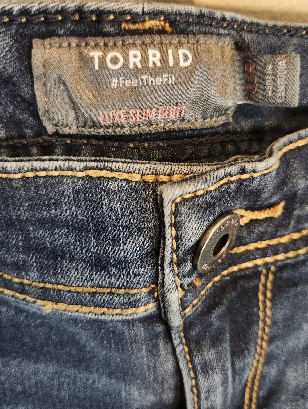 Torrid Denim Slim Luxe Bootcut Jeans Size 12 Regular Hippy Boho Chic Casual Wear - Picture 6 of 8
